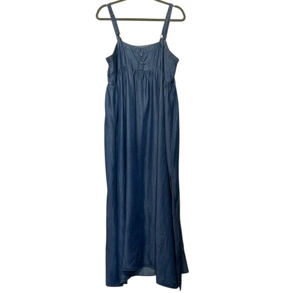 NATURAL LIFE Navy Blue Maxi Sundress with Side Slit - Picture 8 of 11